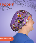 Spooky Kitty Crew  - Scrub Cap - rae & grace - Euro - Accent Top
