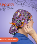 Spooky Kitty Crew  - Scrub Cap - rae & grace - Ponytail - Matching Top