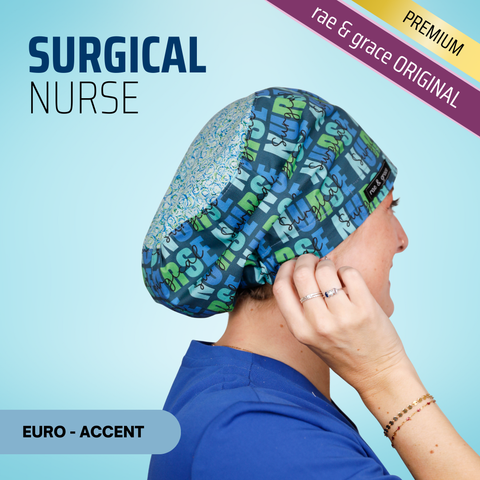 Surgical Nurse - Scrub Cap - rae & grace - Euro - Accent Top
