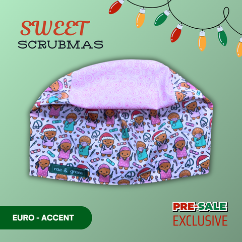 Sweet Scrubmas - Scrub Cap - rae & grace - Euro - Accent Top