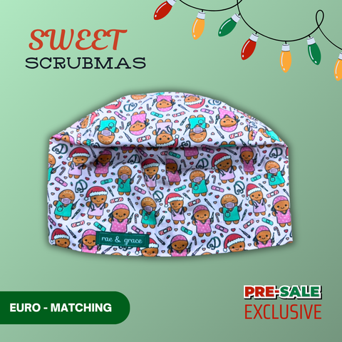 Sweet Scrubmas - Scrub Cap - rae & grace - Euro - Matching Top