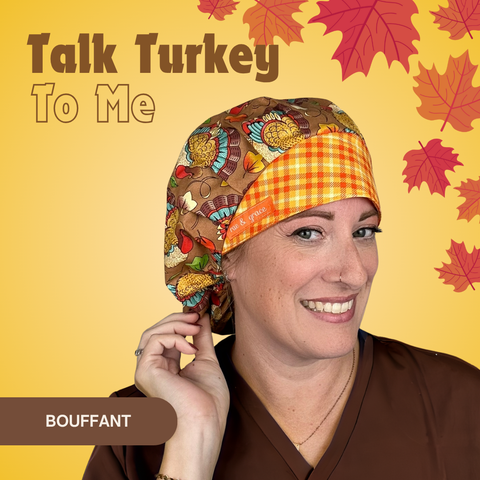 Talk Turkey To Me  - Scrub Cap - rae & grace - Bouffant