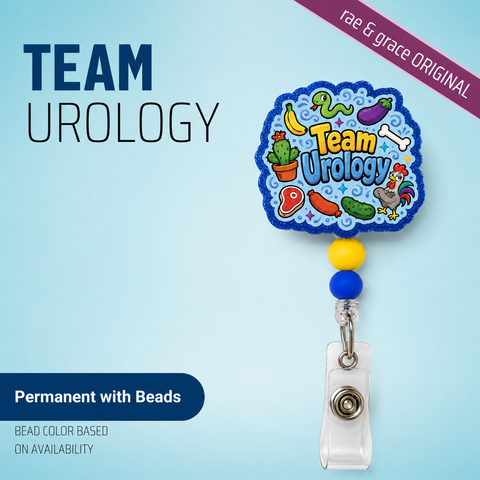 Team Urology - Badge Reel - rae & grace - Permanent/Beads