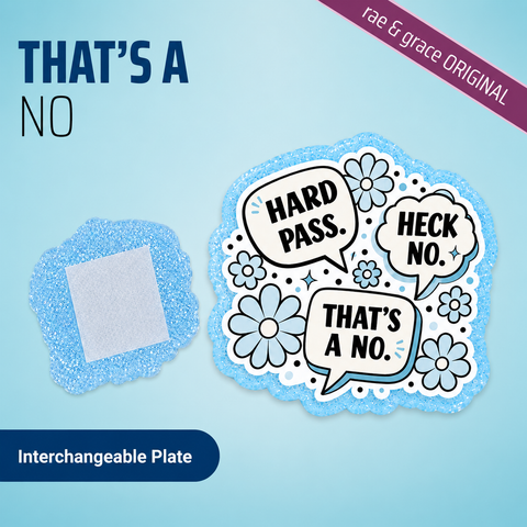 That's A No - Badge Reel - rae & grace - Interchangeable Plate Only