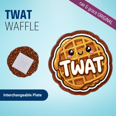 Twat Waffle - Badge Reel - rae & grace - Interchangeable Plate Only