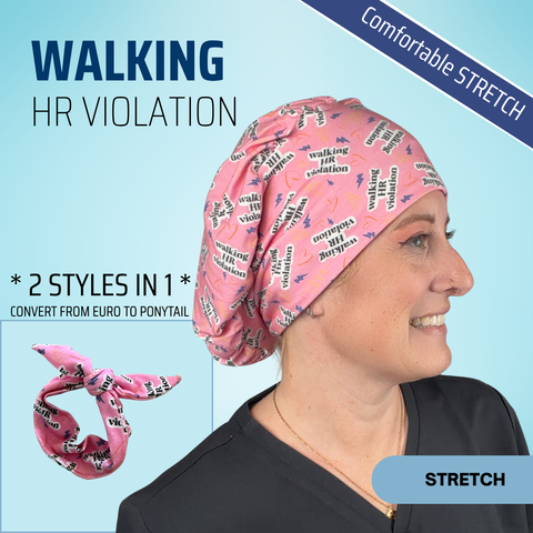 Walking Hr Violation - Scrub Cap - rae & grace - Stretch