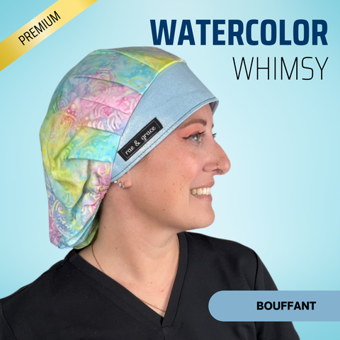 Watercolor Whimsy - Scrub Cap - rae & grace - Bouffant