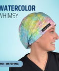 Watercolor Whimsy - Scrub Cap - rae & grace - Euro - Matching Top