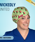 Wickedly United  - Scrub Cap - rae & grace - Euro - Matching Top