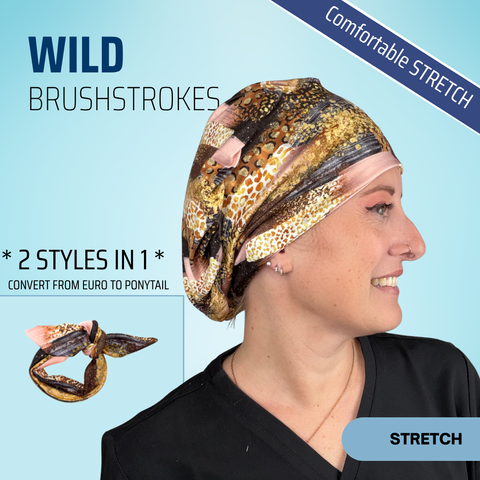 Wild Brushstrokes - Scrub Cap - rae & grace - Skull Cap - *Made to order