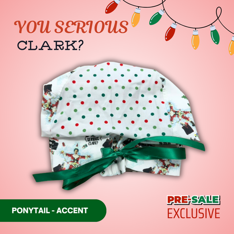 You Serious Clark - Scrub Cap - rae & grace - Ponytail - Accent Top