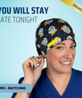 You Will Stay Late Tonight - Scrub Cap - rae & grace - Euro - Matching Top