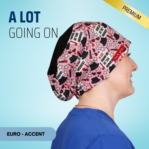 A Lot Going On - Scrub Cap - rae & grace - Euro - Accent Top