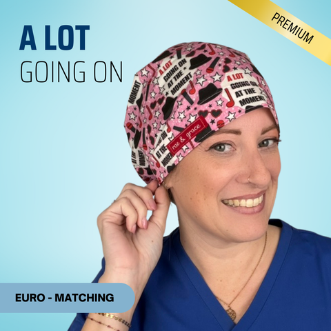 A Lot Going On - Scrub Cap - rae & grace - Euro - Matching Top