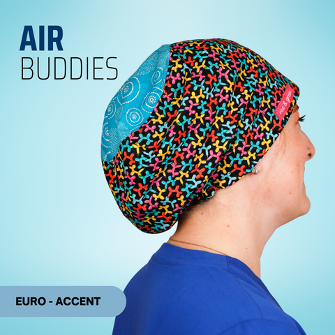 Air Buddies  - Scrub Cap - rae & grace - Euro - Accent Top