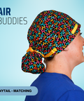 Air Buddies  - Scrub Cap - rae & grace - Ponytail - Matching Top