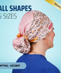 All Shape And Sizes - Scrub Cap - rae & grace - Ponytail - Accent Top