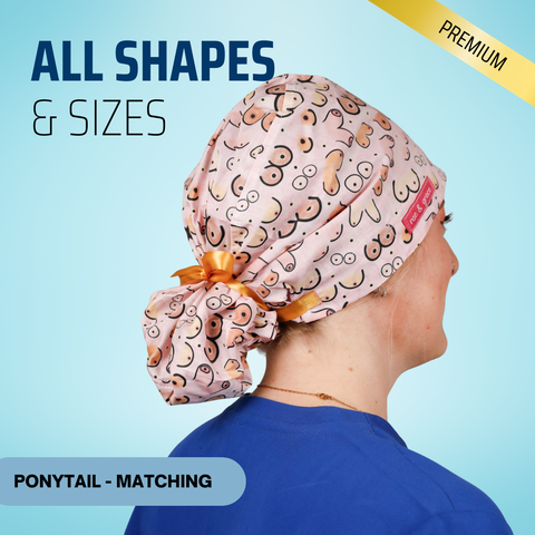 All Shape And Sizes - Scrub Cap - rae & grace - Ponytail - Matching Top