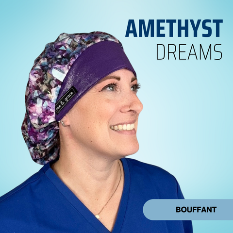 Amethyst Dreams - Scrub Cap - rae & grace - Bouffant