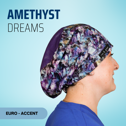Amethyst Dreams - Scrub Cap - rae & grace - Euro - Accent Top