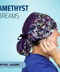 Amethyst Dreams - Scrub Cap - rae & grace - Ponytail - Accent Top
