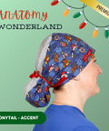 Anatomy Wonderland - Scrub Cap - rae & grace - Ponytail - Accent Top