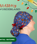 Anatomy Wonderland - Scrub Cap - rae & grace - Ponytail - Matching Top