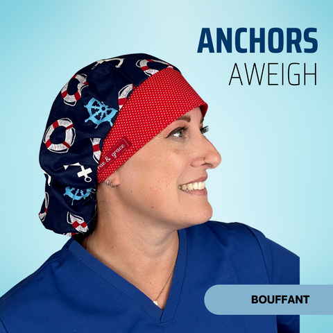 Anchors Aweigh  - Scrub Cap - rae & grace - Bouffant