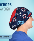 Anchors Aweigh  - Scrub Cap - rae & grace - Euro - Accent Top