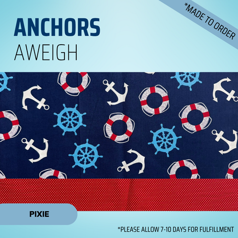 Anchors Aweigh  - Scrub Cap - rae & grace - Pixie - Made to order Please allow 7-10 days for fulfillment.