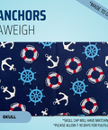 Anchors Aweigh  - Scrub Cap - rae & grace - Skull Cap - Made to order Please allow 7-10 days for fulfillment.