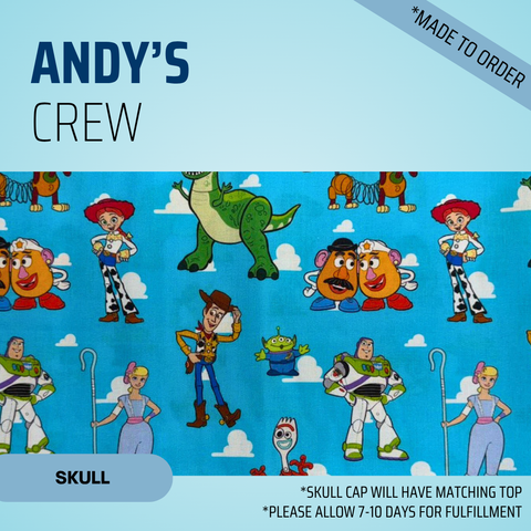 Andy's Crew - Scrub Cap - rae & grace - Skull Cap - *Made to order