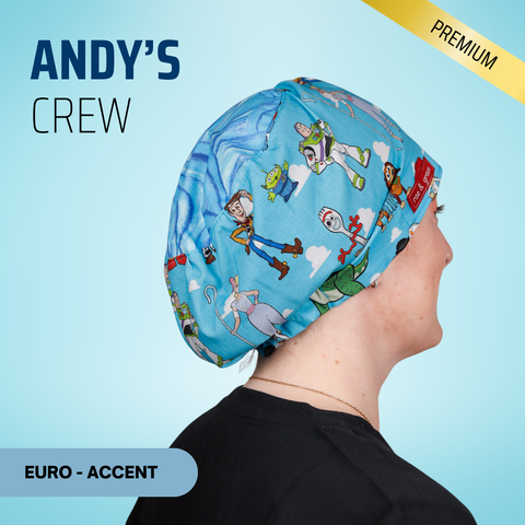 Andy's Crew - Scrub Cap - rae & grace - Euro - Accent Top