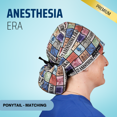 Anesthesia Era - Scrub Cap - rae & grace - Ponytail - Matching Top