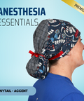 Anesthesia Essentials - Scrub Cap - rae & grace - Ponytail - Accent Top