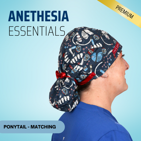 Anesthesia Essentials - Scrub Cap - rae & grace - Ponytail - Matching Top
