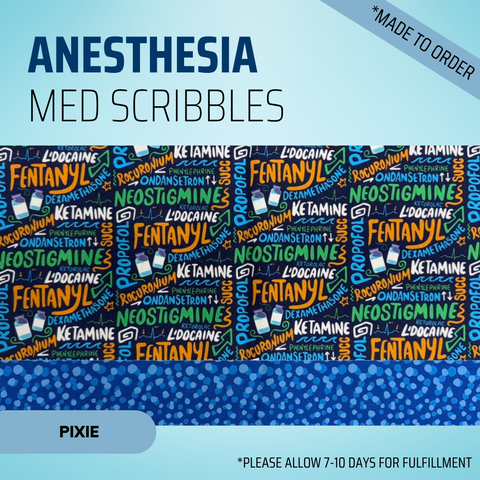 Anesthesia Med Scribbles - Scrub Cap - rae & grace - Pixie - *Made to order