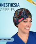 Anesthesia Sribbles - Scrub Cap - rae & grace - Euro - Matching Top