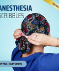 Anesthesia Sribbles - Scrub Cap - rae & grace - Ponytail - Matching Top