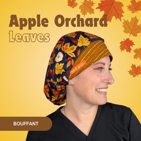 Apple Orchard Leaves - Scrub Cap - rae & grace - Bouffant