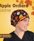 Apple Orchard Leaves - Scrub Cap - rae & grace - Euro - Matching Top