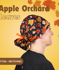 Apple Orchard Leaves - Scrub Cap - rae & grace - Ponytail - Matching Top