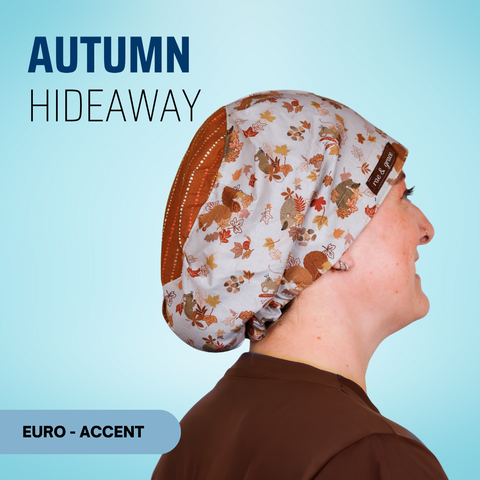 Autumn Hideaway - Scrub Cap - rae & grace - Euro - Accent Top