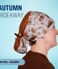 Autumn Hideaway - Scrub Cap - rae & grace - Ponytail - Accent Top