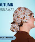 Autumn Hideaway - Scrub Cap - rae & grace - Ponytail - Matching Top