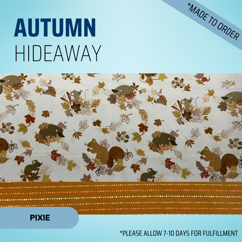 Autumn Hideaway - Scrub Cap - rae & grace - Pixie - Made to order Please allow 7-10 days for fulfillment.