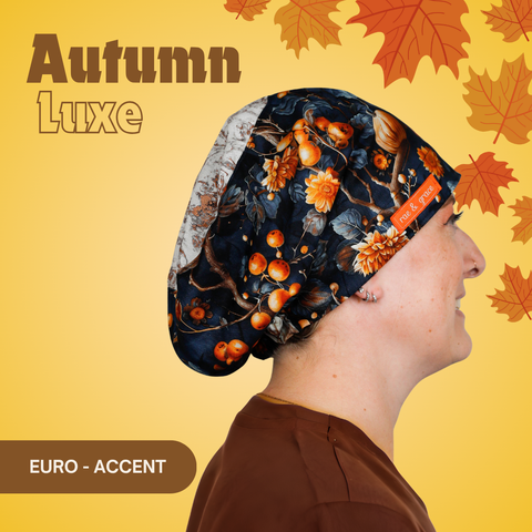 Autumn Luxe  - Scrub Cap - rae & grace - Euro - Accent Top