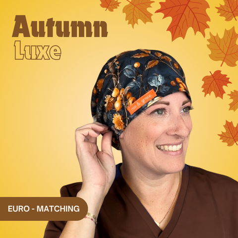 Autumn Luxe  - Scrub Cap - rae & grace - Euro - Matching Top