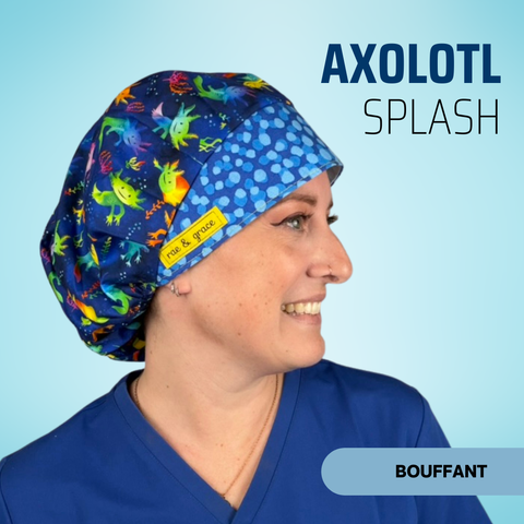 Axolotl Splash - Scrub Cap - rae & grace - Bouffant