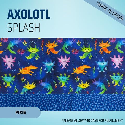 Axolotl Splash - Scrub Cap - rae & grace - Pixie - *Made to order